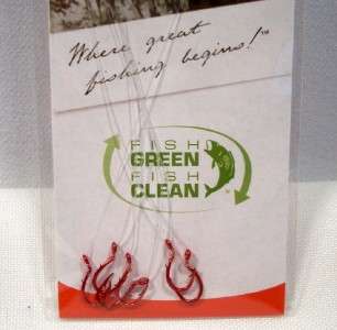 Eagle Claw Snell Snelled Size 10 Red Salmon Egg Hooks  