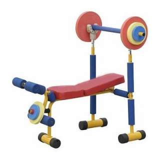 Kids Fun Fitness Exercise Equipment Weight Bench Set  