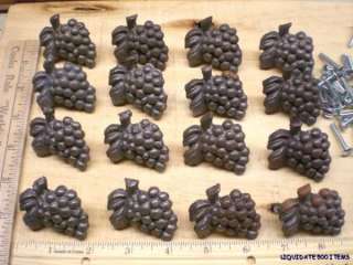 16 rustic GRAPE Drawer KNOBS Cabinet Pulls iron Grapes  