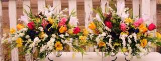 Spring Flower Arrangements Church Pews Wedding Altar Vases Receptions 