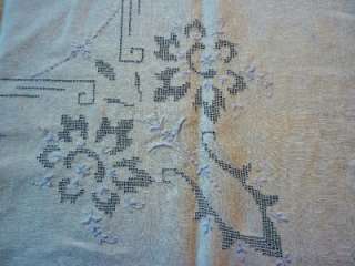   Nouveau Embroidery Centerpiece Tablecloth Drawnwork Flower  