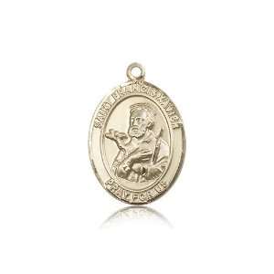 14kt Gold St. Saint Francis Xavier Medal 1 x 3/4 Inches 
