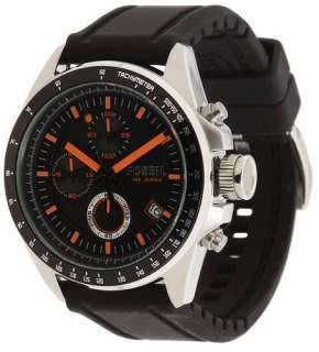 Fossil Mens Black Silicone Chronograph Watch CH2647  