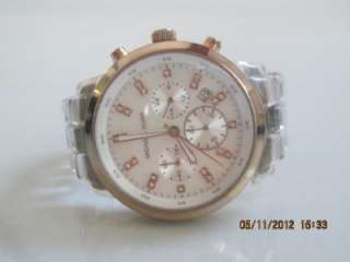   5394 Womens Clear Plastic Band Chronograph Date MOP Dial Watch  
