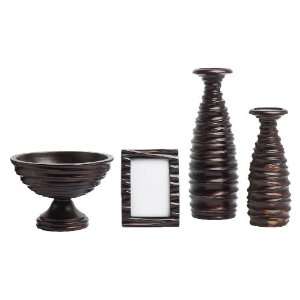  Tracey 4 Pc Accessory Package in Espresso and Gold Finish 