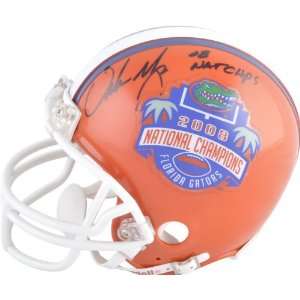 Urban Meyer Florida Gators Autographed Mini Helmet w/ Inscription 08 