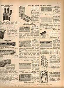 1942 Razor Blades Gillette Gem Christy Ever Ready ad  