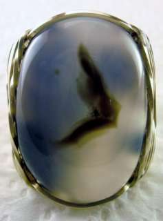   Massive Ghost Onyx CHALCEDONY Artisan Ring 14k Gold gf Mens or Ladies