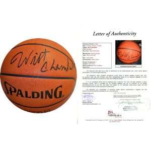 Wilt Chamberlain Signed Basketball   Leather in Black Ink James Spence 