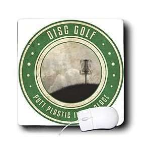   of frisbee disc golf basket on a hillside   Mouse Pads Electronics
