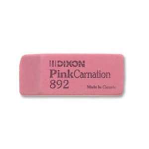 Ticonderoga Pink Carnation Beveled Edge Pink Block Erasers, Small, Box 