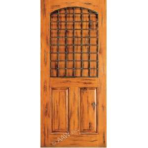   77 36x84 Unique Knotty Alder Entry Door with Large Operable Panel