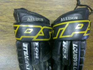 Jason Allison Boston Bruins game worn hockey gloves A  