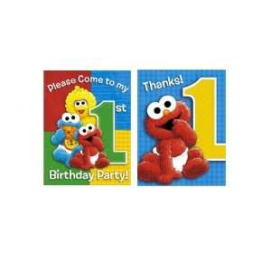  Sesame Street 1st Birthday Invitations and Thank You Notes 