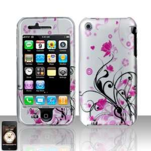   Pink Flower Apple Iphone 3g 3gs Snap on Cell Phone Case Electronics