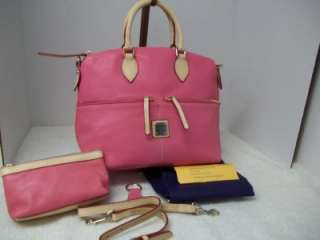 New Dooney and Bourke Leather Satchel In Pink With Accessories  