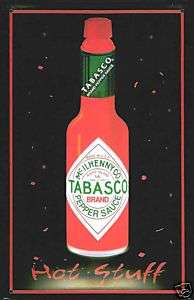 Tabasco Sauce Hot Stuff embossed metal sign  