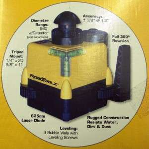 RoboToolz Rotating Laser System RT 3620 2 TOOL LEVEL  