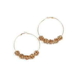 /gold Extra Large Poparazzi Theme Crystal Fireball Hoop Earring (Hoop 