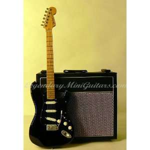   FenderTM StratocasterTM Black with Black Guard and Mini Amp Gift Set