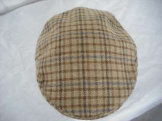 Irish Brown Blue Check Peaked Hat Cap   Hats of Ireland  