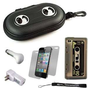  Black Portable Hard Cover Shell with Integrated Speakers 
