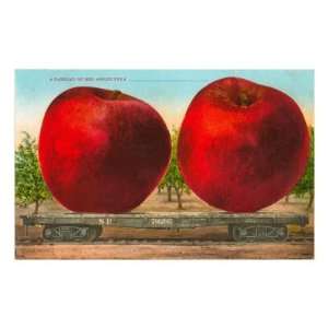  Giant Apples on Flatbed Premium Poster Print, 16x24