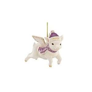 Flying Pig Ornament   Purple