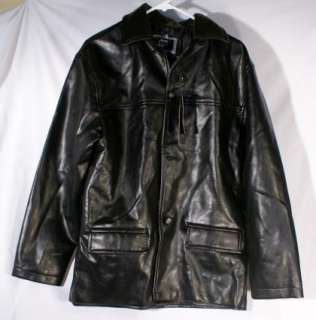 Emporio VG Roma Milano Italy Worldwide Black Faux Leather Jacket Large 