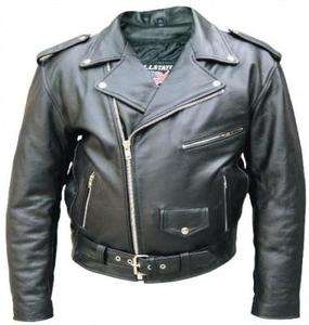 Men Genuine Leather Motorcycle Jacket With 6 Pockets S,M,L,2XL,3XL,4XL 