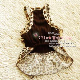   Pet Dog Leopard Dress Cloth Apparel S/M/L/XL/XXL for small dogs ONLY