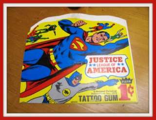 JUSTICE League of AMERICA Machine Header Card ORIGINAL 1970 FLEER 