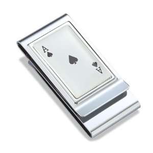  Ace of Spades Chrome Plated Two Sided Money Clip 