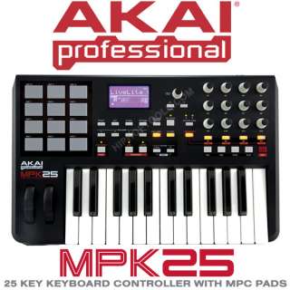 AKAI MPK25 MPK 25 USB MIDI Controller Keyboard With 12 Genuine MPC 