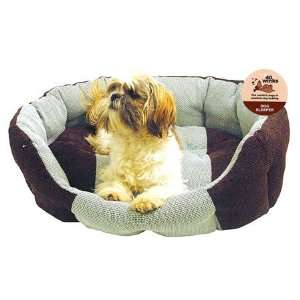  Luxury Oval Dog Bed   Choc/Aqua