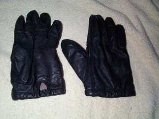 Black Leather men Medium gloves w/knit lining  