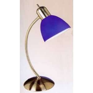  Silver And Blue Glass Shade Desk Lamp