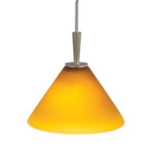  Single Lamp Pendant with Amber Duplex Glass Shade Matte Satin Nickel