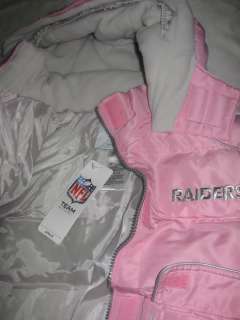 NFL Youth Girls Raiders Jacket Pink XL 14/16 NEW   