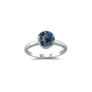   Cts London Blue Topaz Solitaire Ring in 18K White Gold 10.0 Jewelry