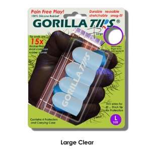  Large Clear GORILLA TIPS fingertip guards/protectors for Guitar 