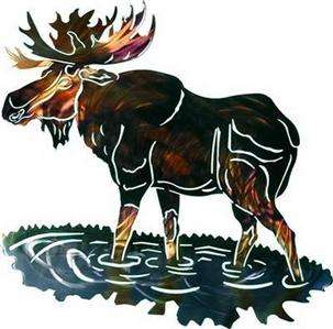 New Large 3D MOOSE METAL WALL ART Western Lodge Decorations Country 