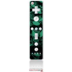  Wii Remote Controller Skin   Skulls Confetti Seafoam Green 