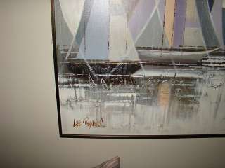 Sailboats 48x60 Oil on Canvas by L/A Lee Reynolds Mint  