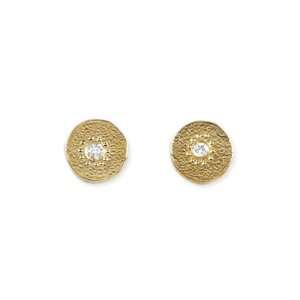  Dogeared Karma Diamond Gold Dipped Stud Earrings Jewelry
