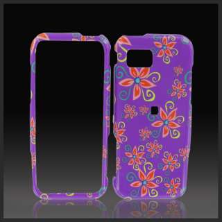 FOR SAMSUNG A867 ETERNITY FLOWERS PURPLE HARD CASE COVER  