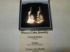  of Liberty Post Dangle Earrings From World Coins 24 kt. Gold Pl. NIGB