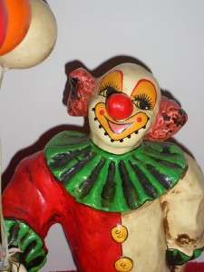 Vintage Ceramic Clown Figurine with Balloons  