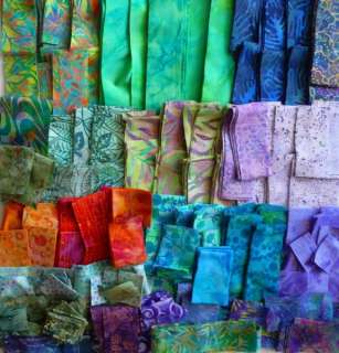 Bag Batik Fabric Quilt Scraps~Paper Piecing~Moda~Bali  
