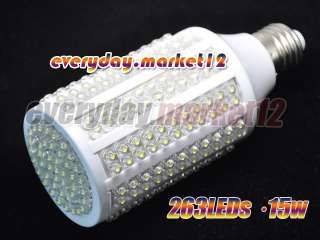E27 15W Warm White 263 LED Corn Light Bulb 220V 240V  
